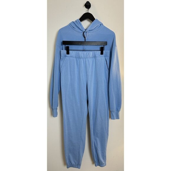 YOGALICIOUS Washed Baby Fleece Oversize Hoodie & Jogger Set in Rain Washed - Picture 2 of 9